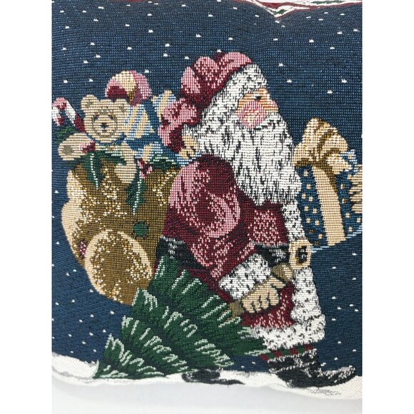 Riverdale Santa Claus Tapestry Throw Pillow 16”x16” Christmas uSA VTG - Picture 3 of 6